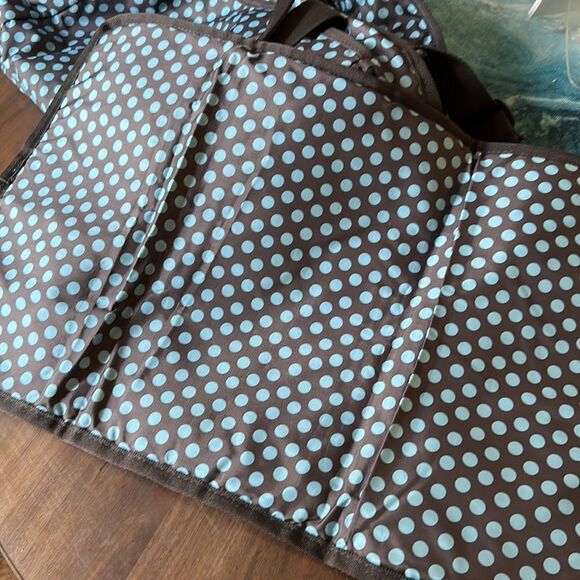 LeSportSac diaper bag with changing pad. Blue and brown polka dots. - Picture 3 of 4